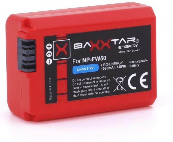 Baxxtar Ersatz für Akku Sony NP-FW50