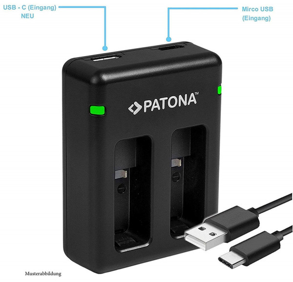 Patona USB Dualladegerät für Akku GoPro Hero Fusion