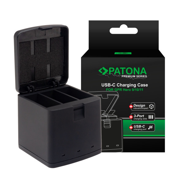 Patona USB Tripple Ladebox für Akku GoPro Hero 9 / 10 / 11
