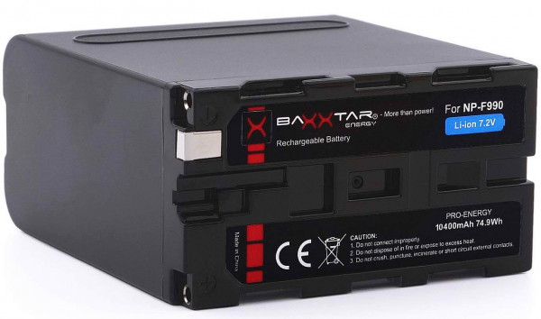 Baxxtar Ersatz für Akku Sony NP-F990 Black Series